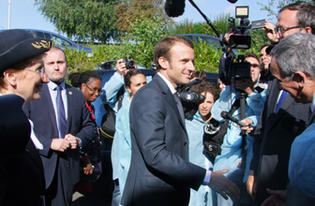 Déplacement dans la Manche, du Ministre de l'Economie, Emmanuel Macron, ce mardi 2 septembre 2014