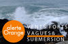 Le département de la Manche  en vigilance orange vents forts,  vagues et submersions marines
