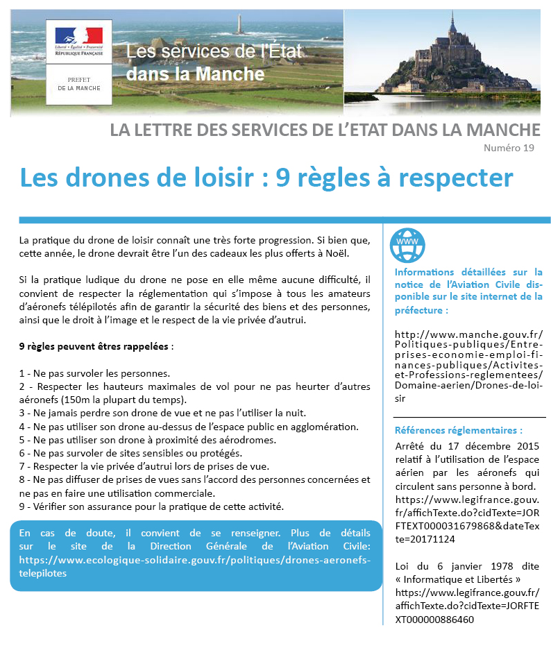 LDE N°19 - Drones de loisir - 9 règles à respecter
