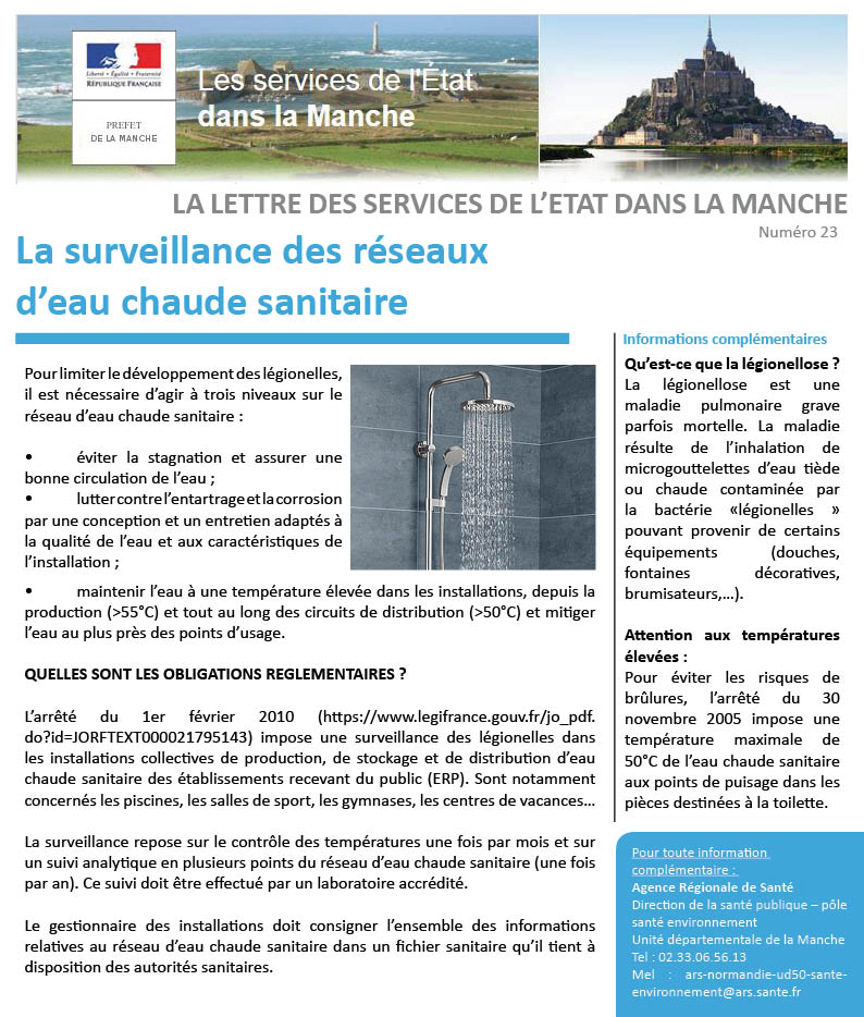 LDE N°23 - La surveillance des réseaux d'eau chaude